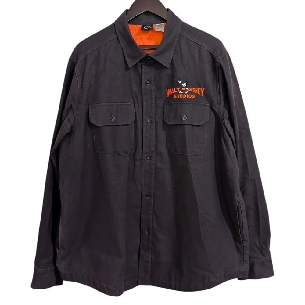 Disney 100 Walt Disney Studios Quilted Chore Jacket - XL Charcoal/Orange
